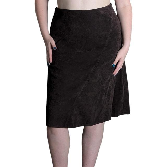 Vintage Women's Midi Skirt - Brown - UK 14 on Productcaster.