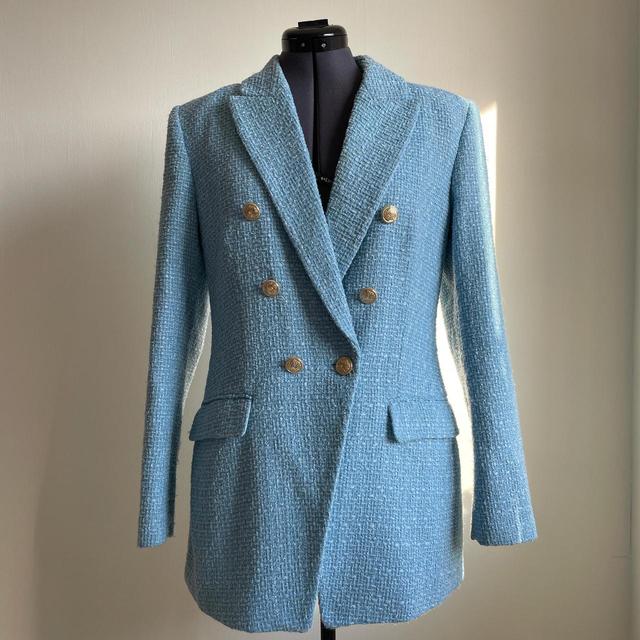 Zara Women's Blazer Jacket - Blue - L on Productcaster.