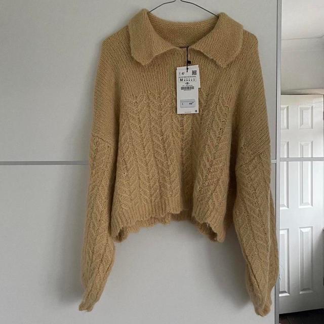 Zara Women's Jumper - Yellow/Cream - M on Productcaster.