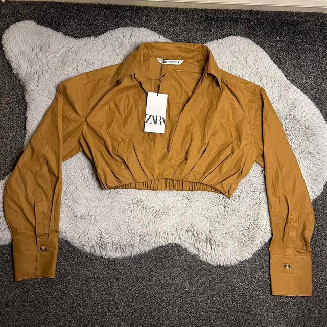 Zara Women's Crop top - Tan - S on Productcaster.