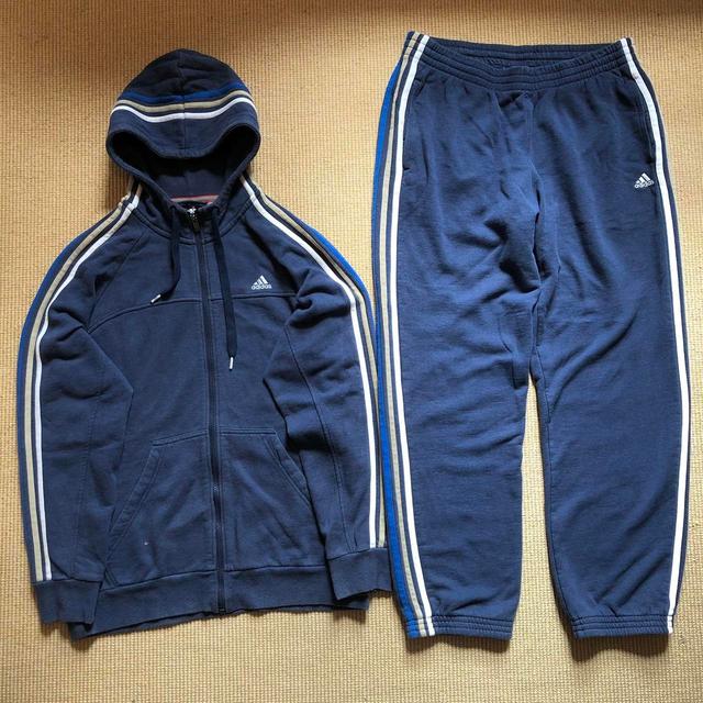 Adidas Men's Hoodie - Navy/Blue - L on Productcaster.