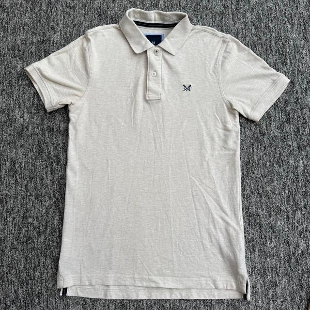 Crew Clothing Company Men's Polo shirt - Cream/Grey - XS on Productcaster.