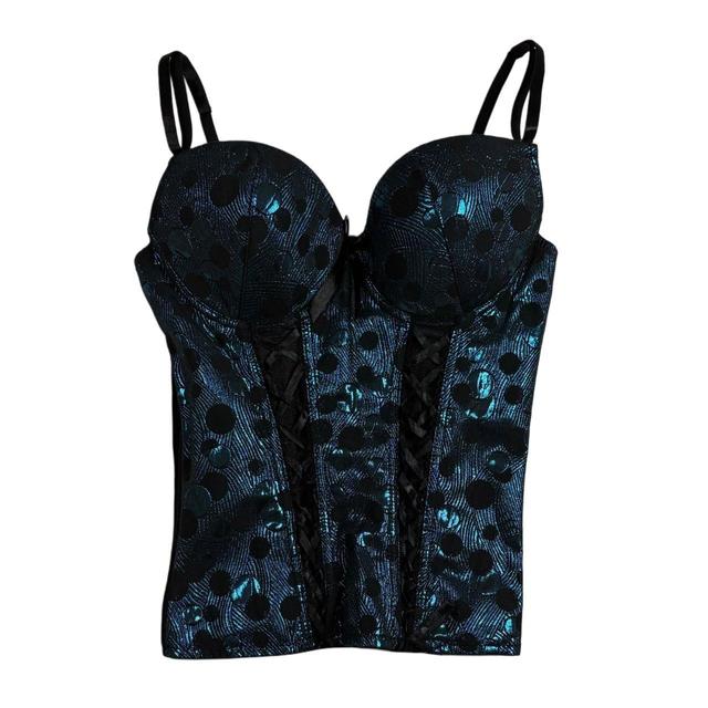 Vintage Women's Corset - Blue/Black - S on Productcaster.