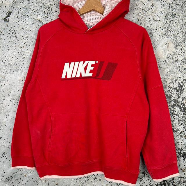 Nike Men's Hoodie - Red - M on Productcaster.