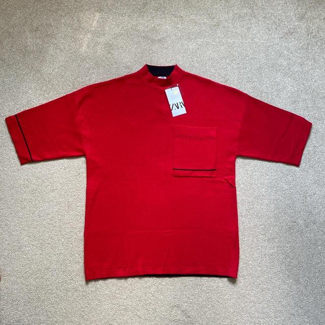 Zara Men's T-shirt - Red - L on Productcaster.