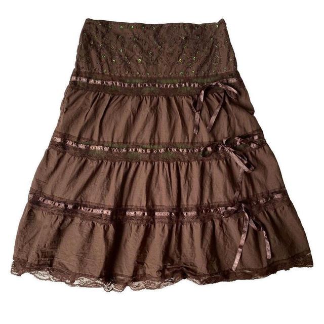 Vintage Women's Skirt - Brown - UK 8 on Productcaster.