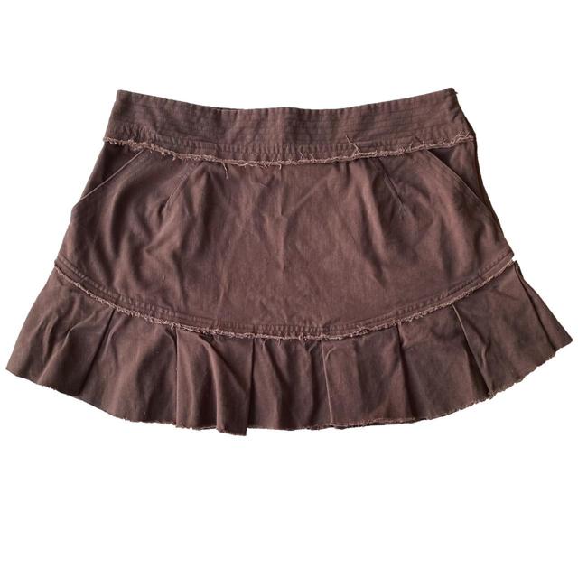 Vintage Women's Mini Skirt - Brown - UK 8 on Productcaster.