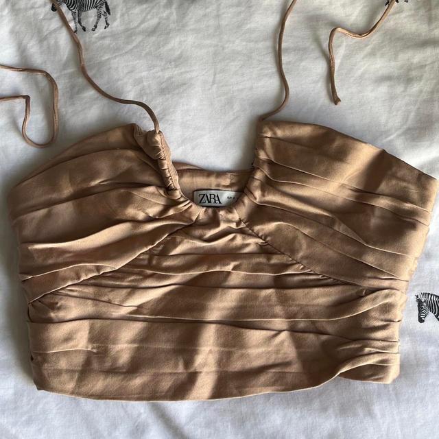 Zara Women's Crop top - Tan - S on Productcaster.