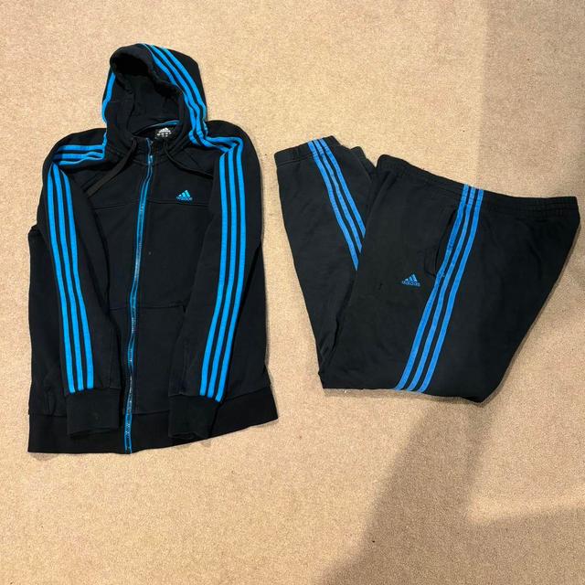 Adidas Performance Men's Hoodie - Black/Blue - M on Productcaster.