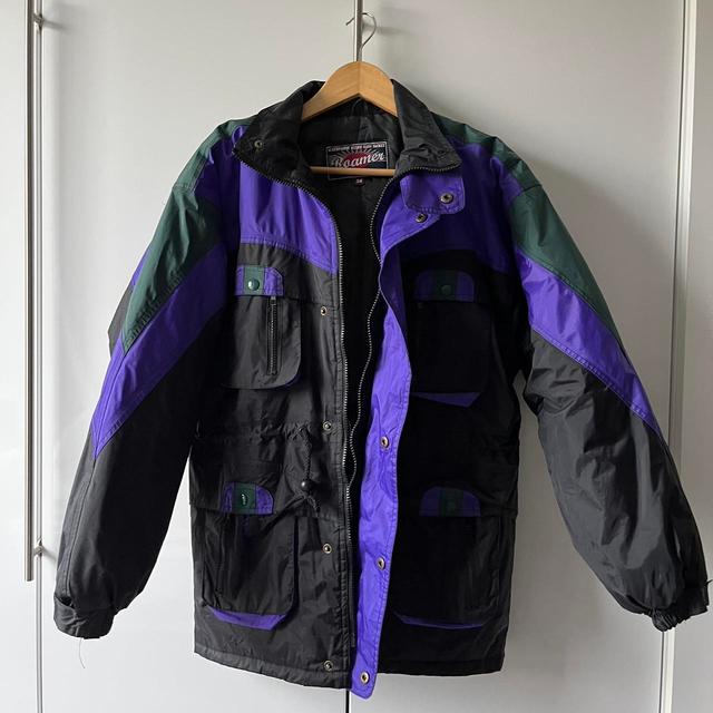 Vintage Women's Bomber Jacket - Multi/Black - UK 10 on Productcaster.