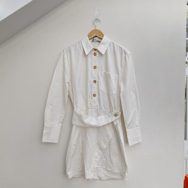 Zara Women's Shirt Dress - White - XS on Productcaster.