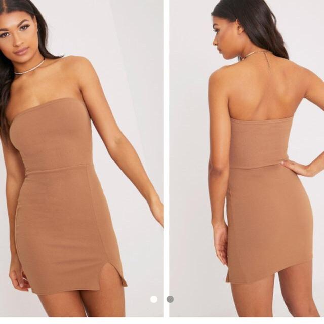 PrettyLittleThing Women's Dress - Tan - 8 on Productcaster.