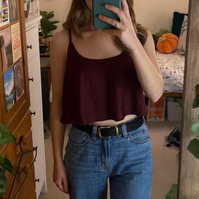 Cotton On Women's Crop top - Burgundy/Brown - S on Productcaster.