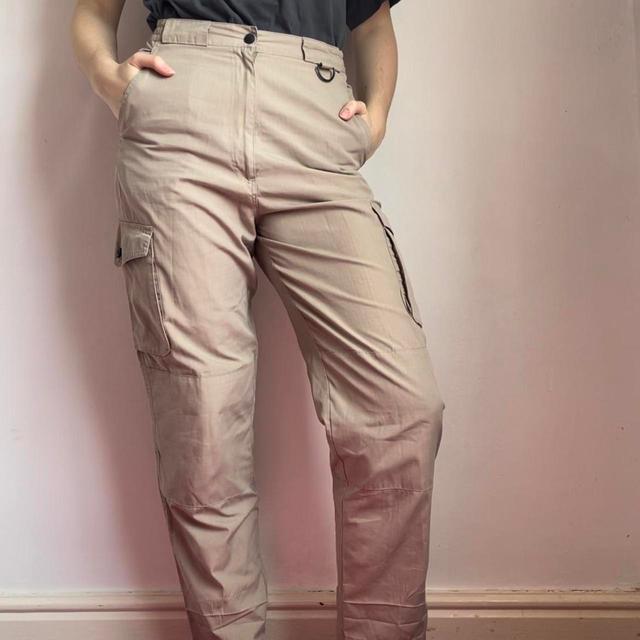 Vintage Women's Slim Cargo Trousers - Cream - 28" on Productcaster.