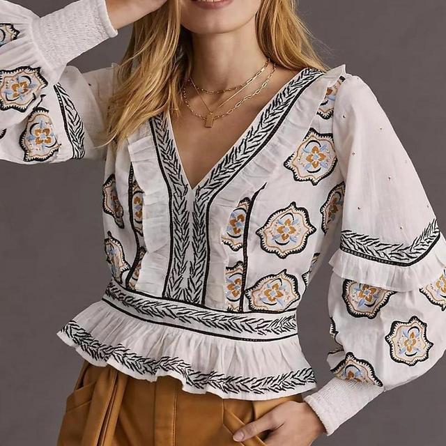 Anthropologie Women's Blouse - White - 10 on Productcaster.