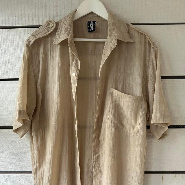 Men's Shirt - Tan/Cream - XL on Productcaster.