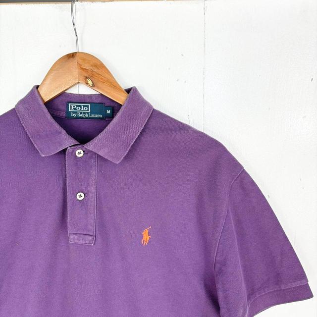 Polo Ralph Lauren Men's Polo shirt - Purple/Orange - M on Productcaster.