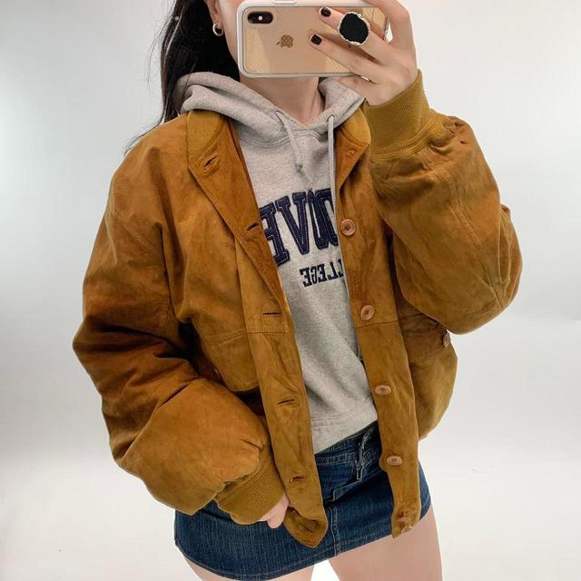 Vintage Women's Bomber Jacket - Brown - XXL on Productcaster.