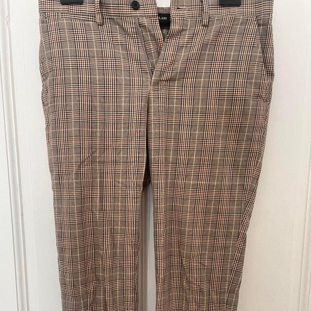 Men's Skinny Trousers - Brown/Orange - M on Productcaster.