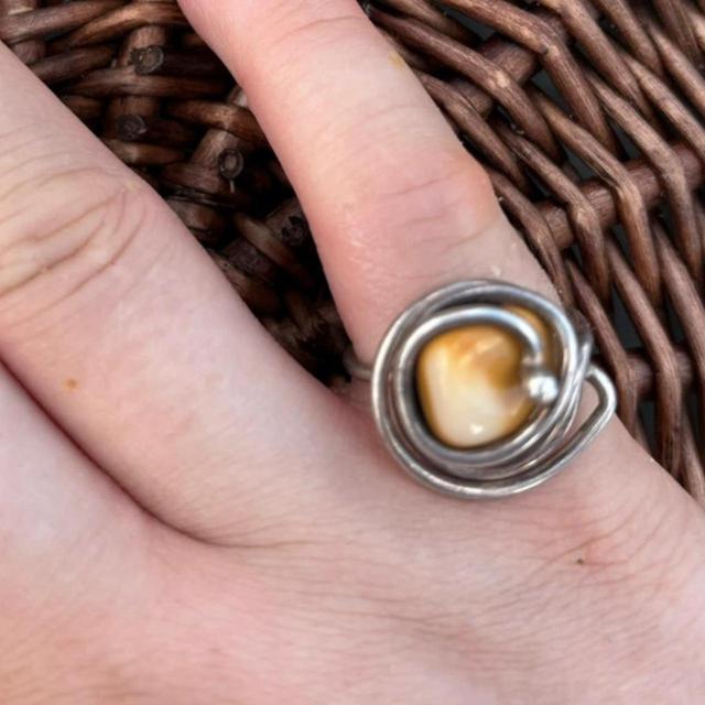 Women's Ring - Tan/Silver on Productcaster.