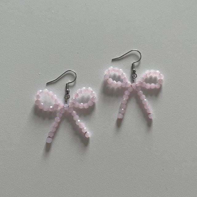 Handmade Women's Earrings - Pink on Productcaster.