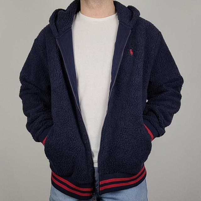 Polo Ralph Lauren Men's Hoodie - Navy/Red - L on Productcaster.