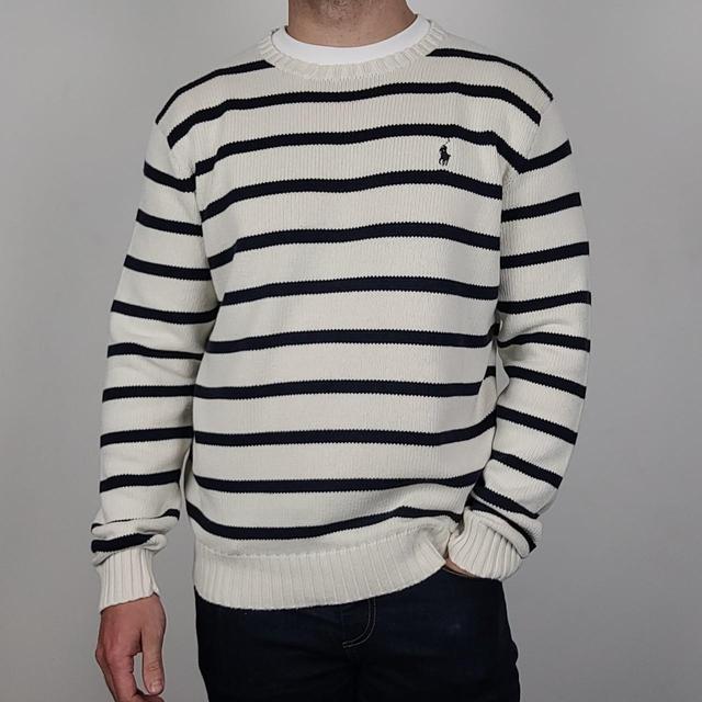 Polo Ralph Lauren Men's Sweatshirt - White/Navy - L on Productcaster.