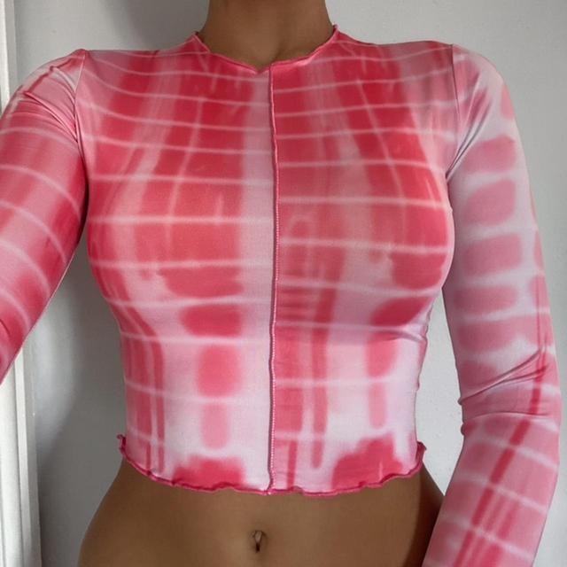 Women's Crop top - Pink/White - S on Productcaster.