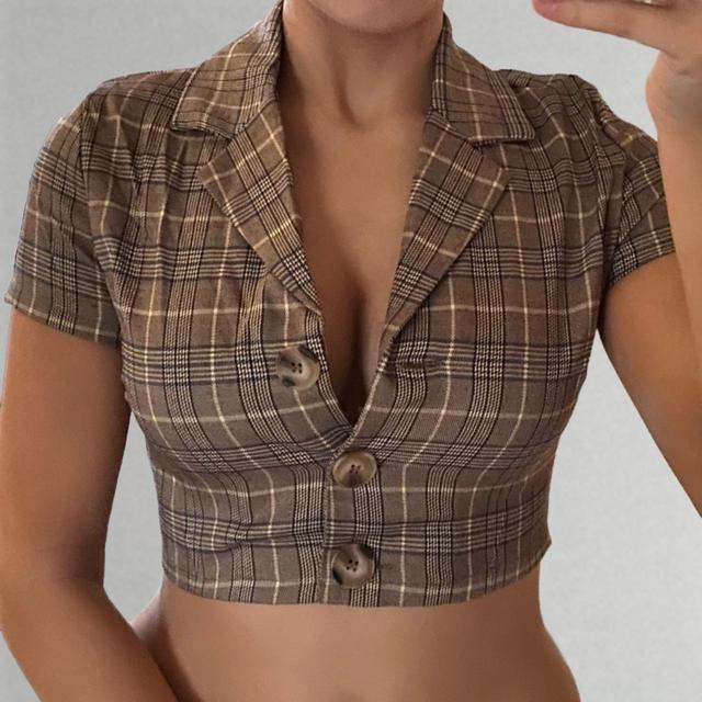 Women's Crop top - Brown/Tan - S on Productcaster.