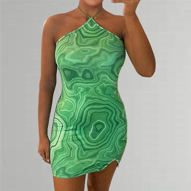 Women's Dress - Green/White - L on Productcaster.