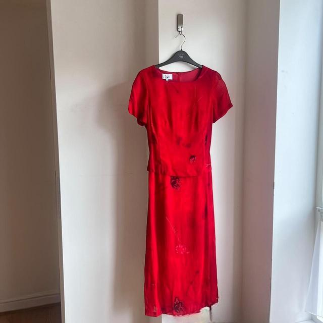 Vintage Women's A-line Dress - Red - 10 on Productcaster.