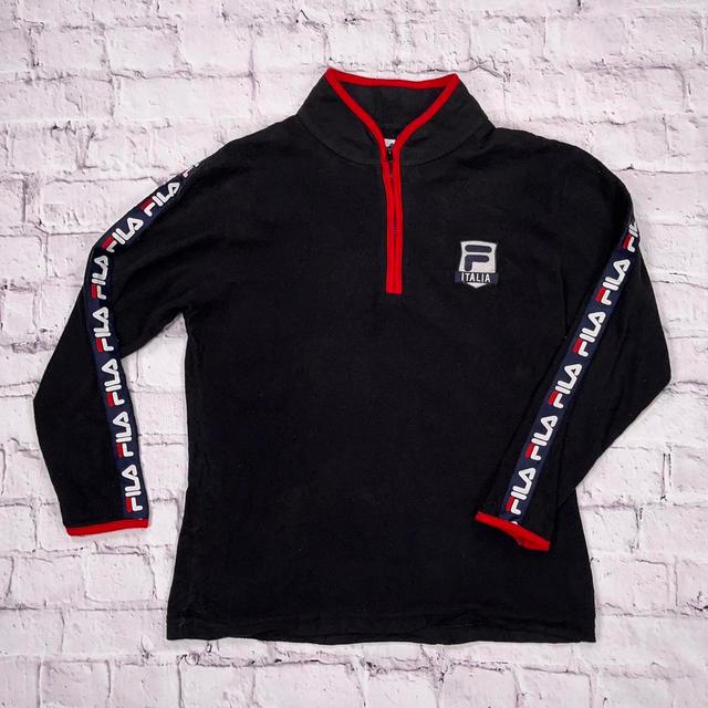 Fila Men's Sweatshirt - Black/Red - M on Productcaster.