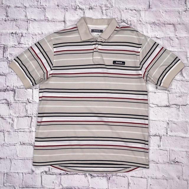 Reebok Men's Polo shirt - Cream/Multi - L on Productcaster.