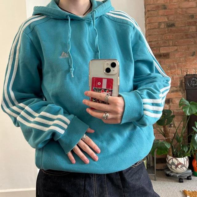 Adidas Women's Hoodie - Blue - S on Productcaster.