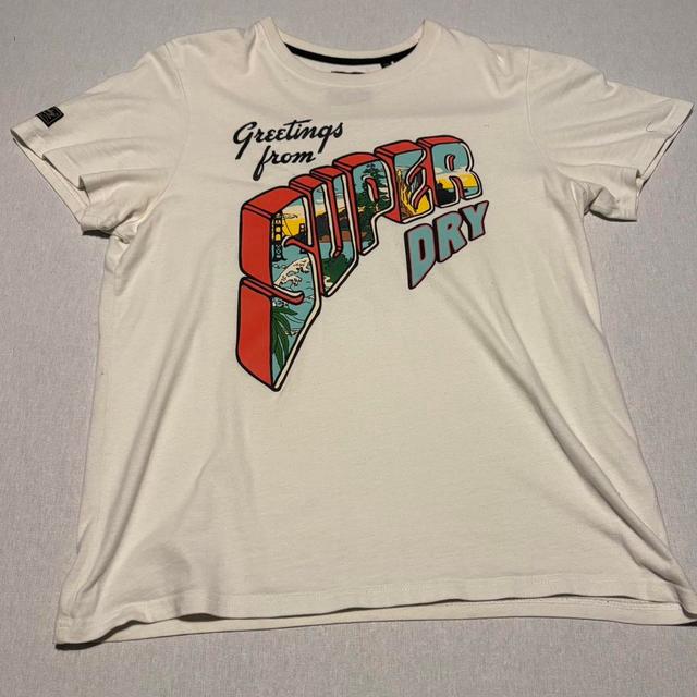 Superdry Men's T-shirt - White/Cream - L on Productcaster.