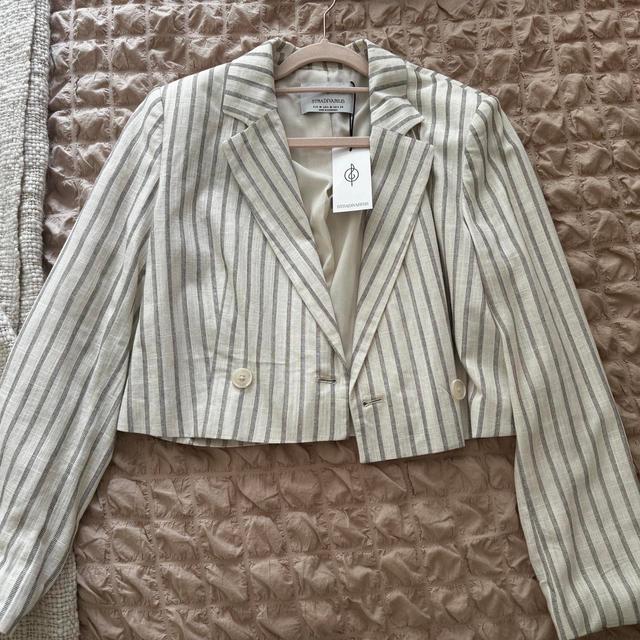 Stradivarius Women's Blazer Jacket - White/Grey - M on Productcaster.