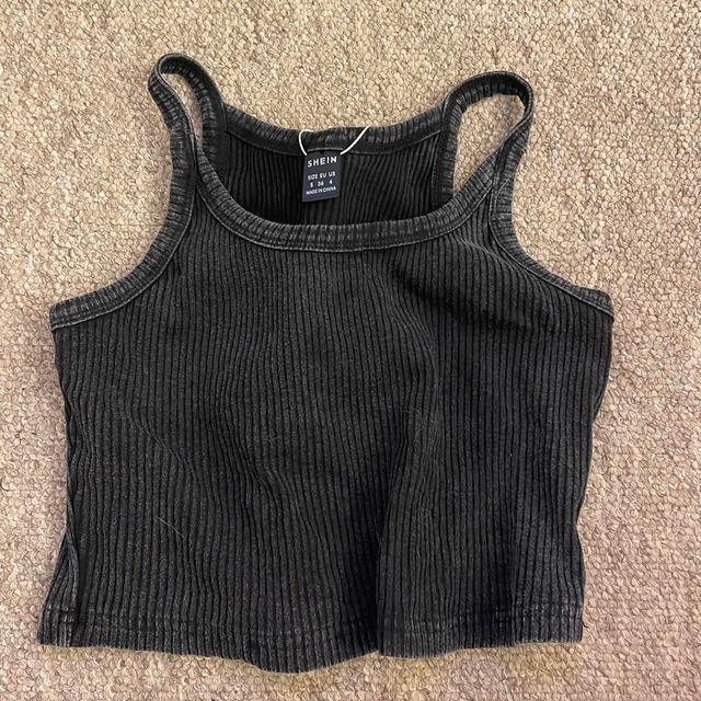 SHEIN Women's Crop top - Black/Grey - S on Productcaster.