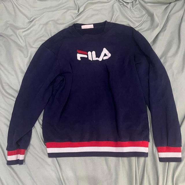 Fila Women's Sweatshirt - Navy/Multi - L on Productcaster.