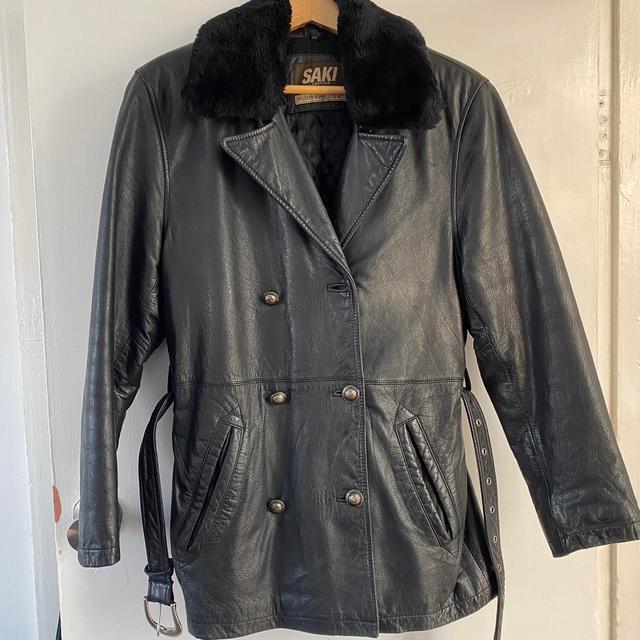 Unique Vintage Men's Coat - Black - M on Productcaster.