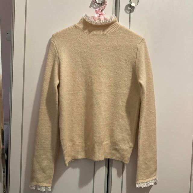 Primark Women's Jumper - Cream/Yellow - XS on Productcaster.