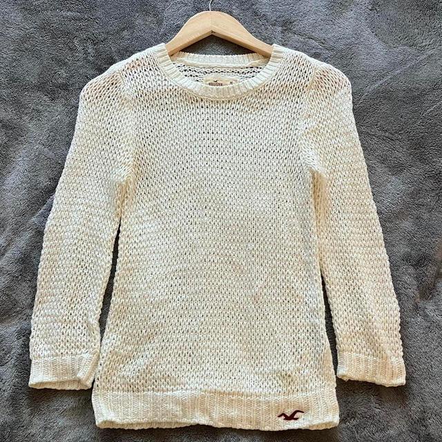 Hollister Co. Women's Jumper - Cream/White - M on Productcaster.