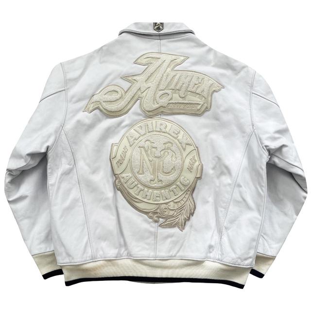 Avirex Men's Leather Jacket - Multi/White - XL on Productcaster.