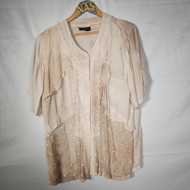 Vintage Women's Blouse - Cream - 16 on Productcaster.