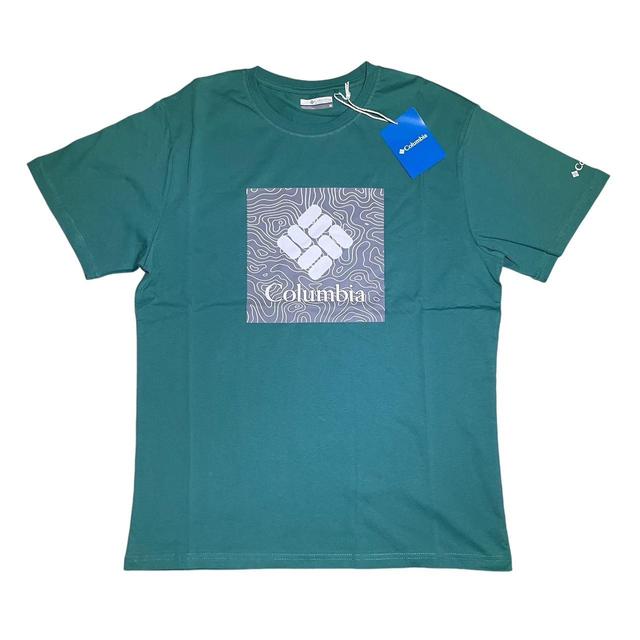 Columbia Sportswear Men's T-shirt - Green/White - M on Productcaster.