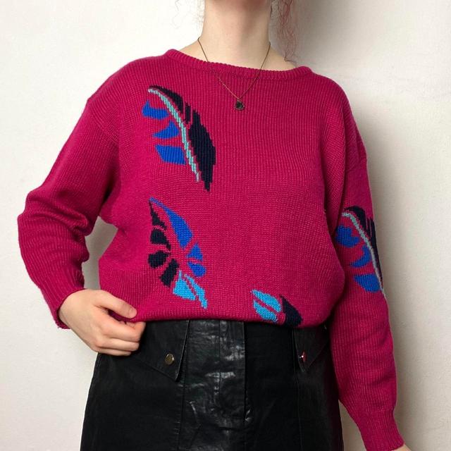 Vintage Women's Jumper - Pink/Multi - One size on Productcaster.