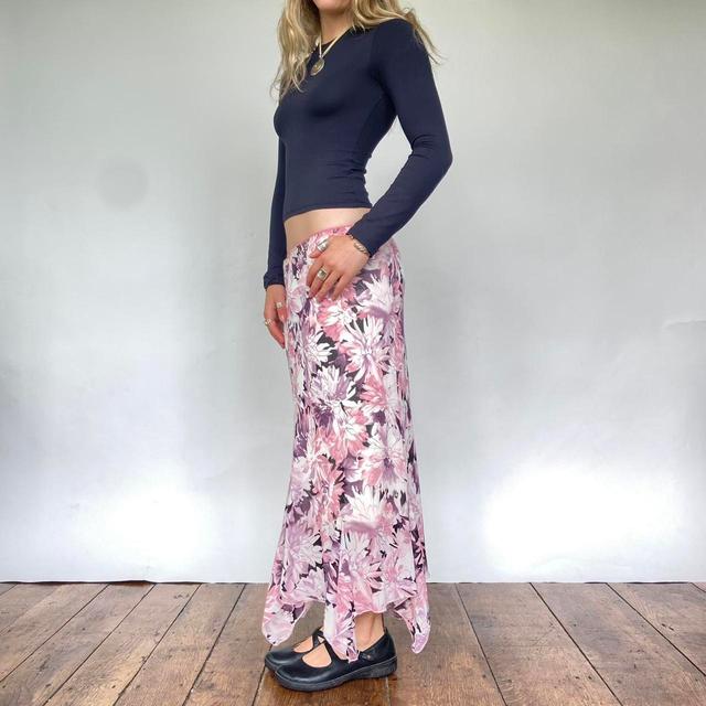 Vintage Women's Maxi Skirt - Pink/Multi - UK 8 on Productcaster.