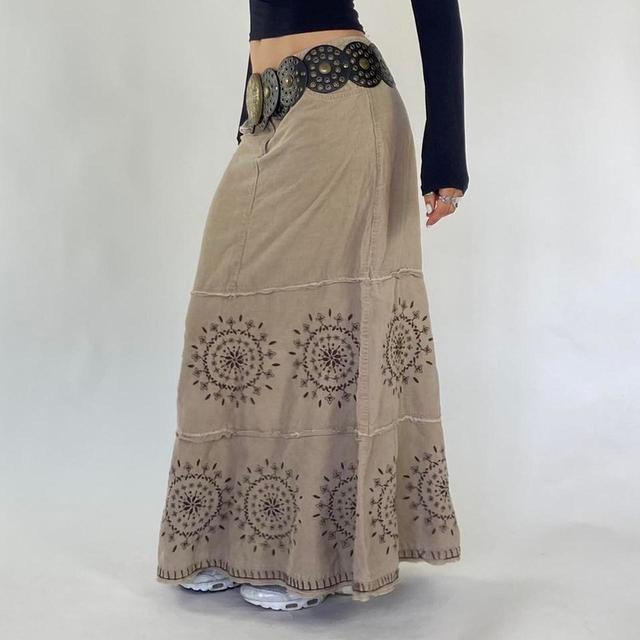 Vintage Women's Skirt - Tan/Brown - S on Productcaster.