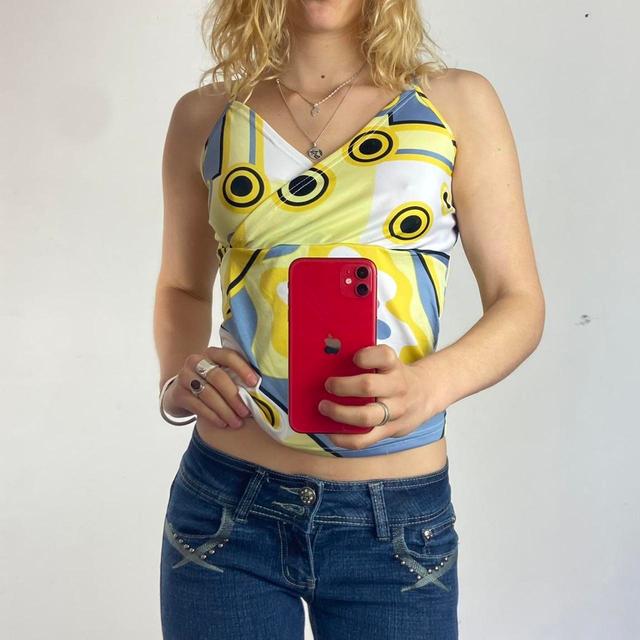 Vintage Women's Vest - Yellow/Blue - S on Productcaster.