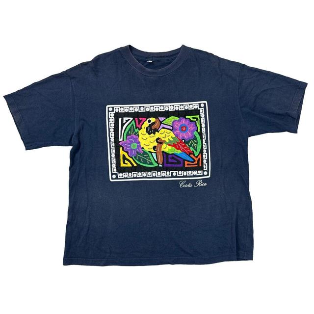 Vintage Men's T-shirt - Blue - XL on Productcaster.