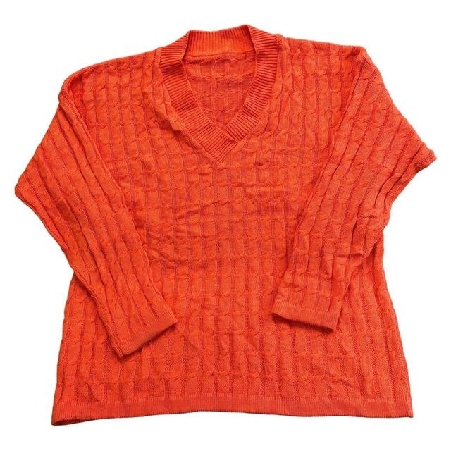 Vintage Men's Jumper - Orange - L on Productcaster.